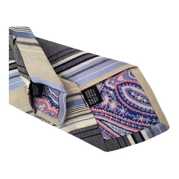 TED BAKER XL Gray Striped Silk Blend Tie USA 61